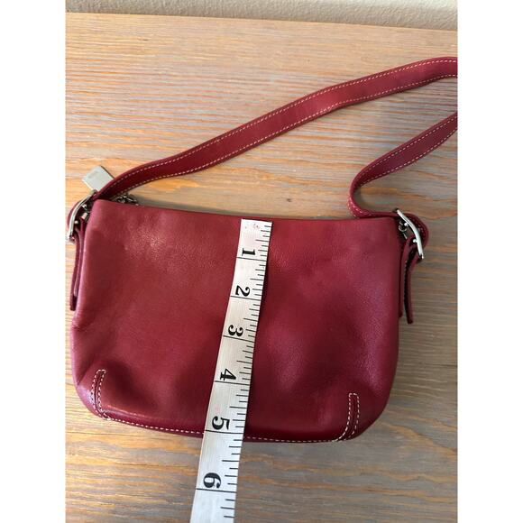 Coach Mini Bag Women's Red Leather Adjustable Strap Casual Bag with Hangtag - Picture 10 of 10